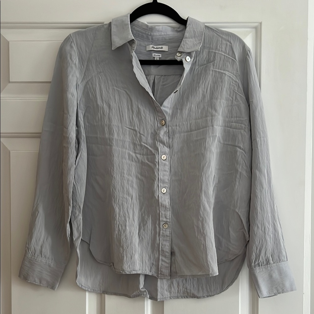 Madewell gray/silver button down